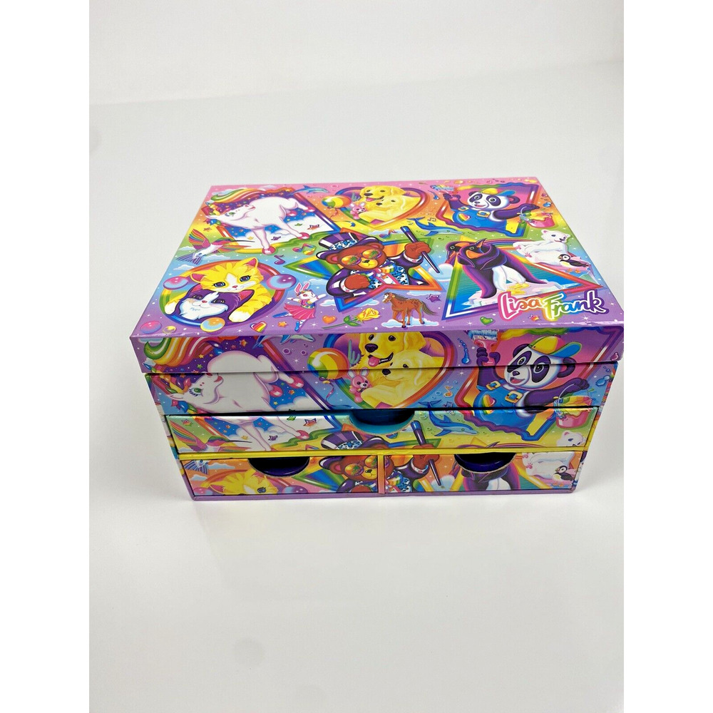 90% sealed VTG LISA FRANK Treasure Fulls Jewelry Box Organizer Beads Making Kit